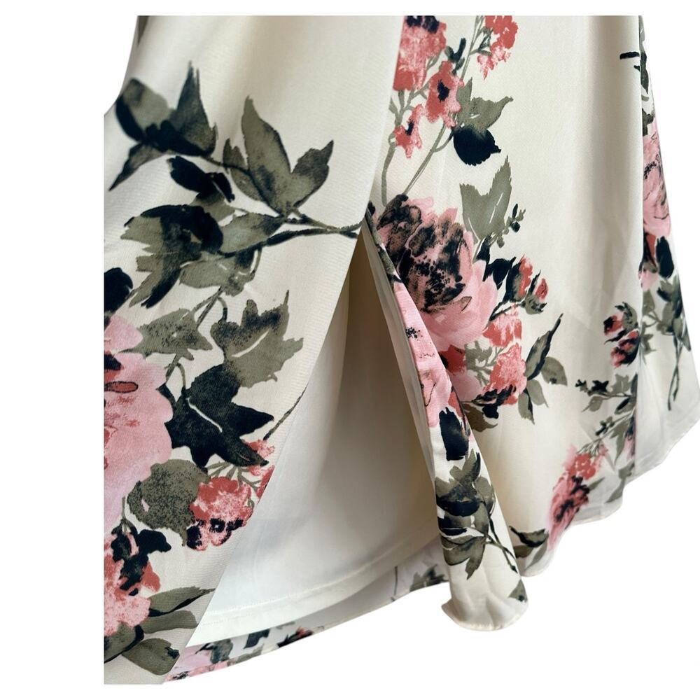 Lulus Emilee Cream Floral Print Spaghetti Strap Midi Dress Size XS - Picture 5 of 11